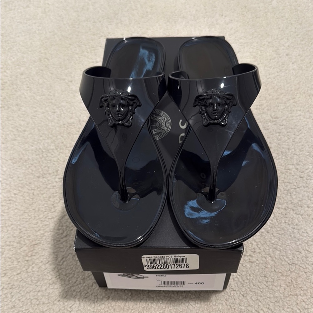 Authentic Versace Black Jelly Sandals (Size 40)